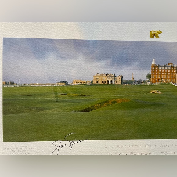 PATRICK DRICKEY SIGNED FRAMED PRINT GOLF JACK NICKLAUS ST. ANDREWS 2005 OPEN - Picture 3 of 15